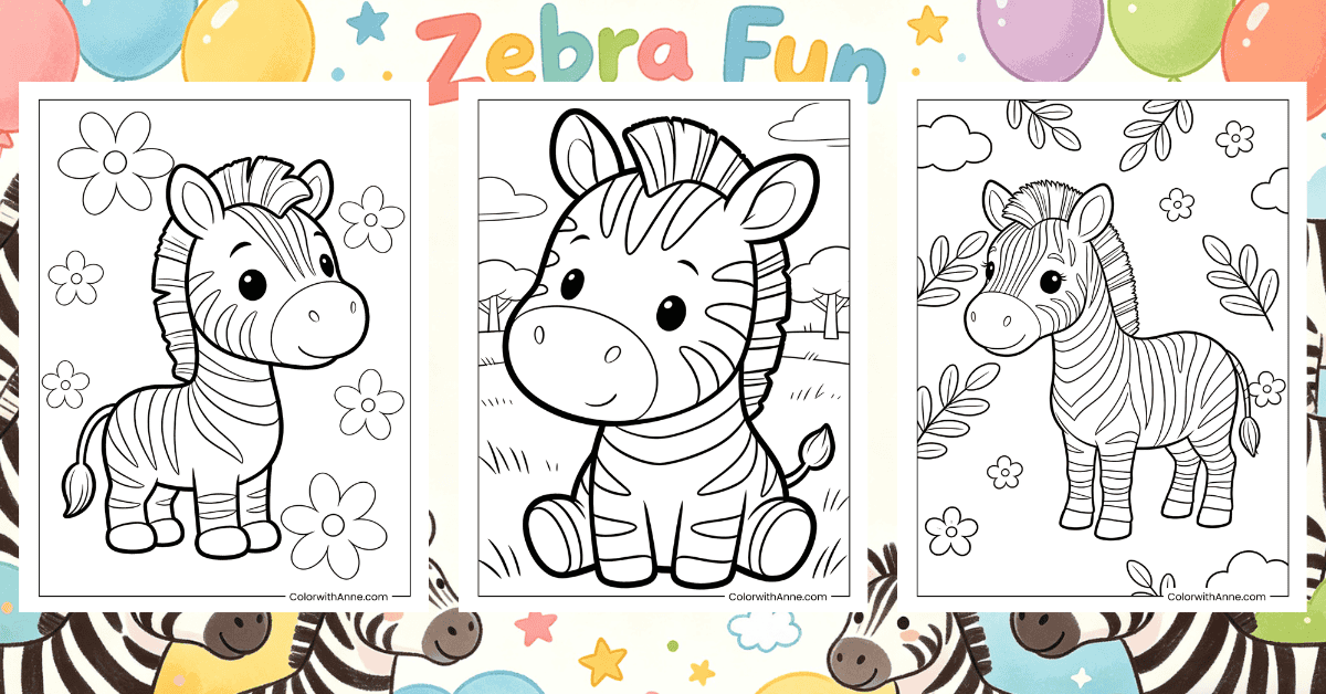 Zebra Coloring Pages Banner