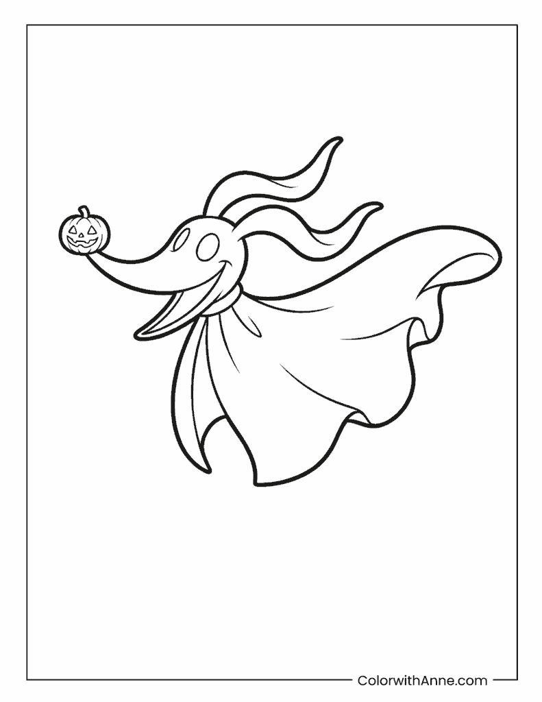 Zero the Ghost Dog Coloring Page