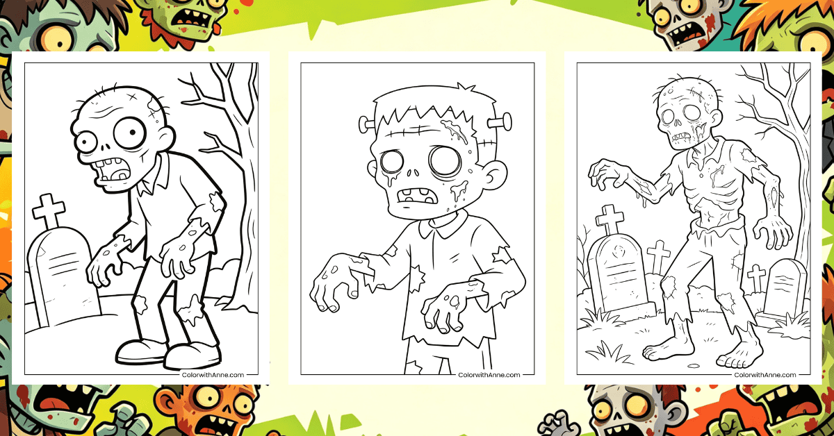 Zombie Coloring Pages Banner