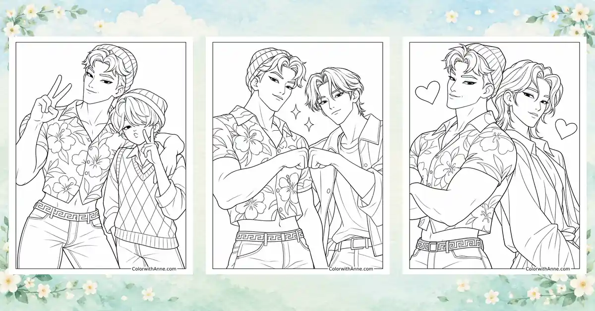 Abby Saja Coloring Pages banner showing three coloring page examples