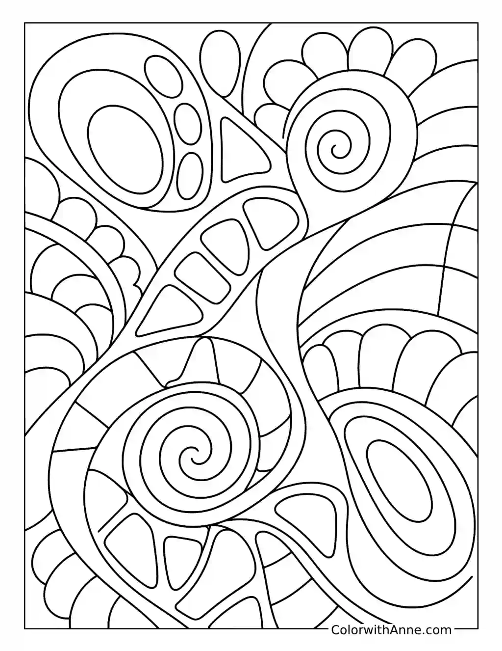 Abstract Leaf Mosaic coloring page