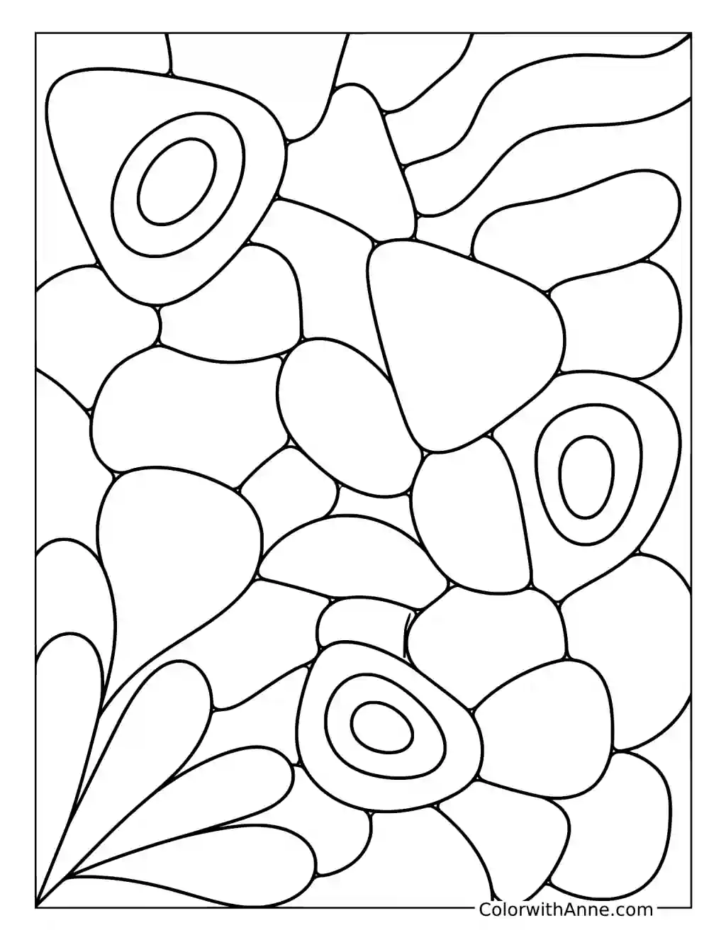 Abstract Pebble Mosaic coloring page