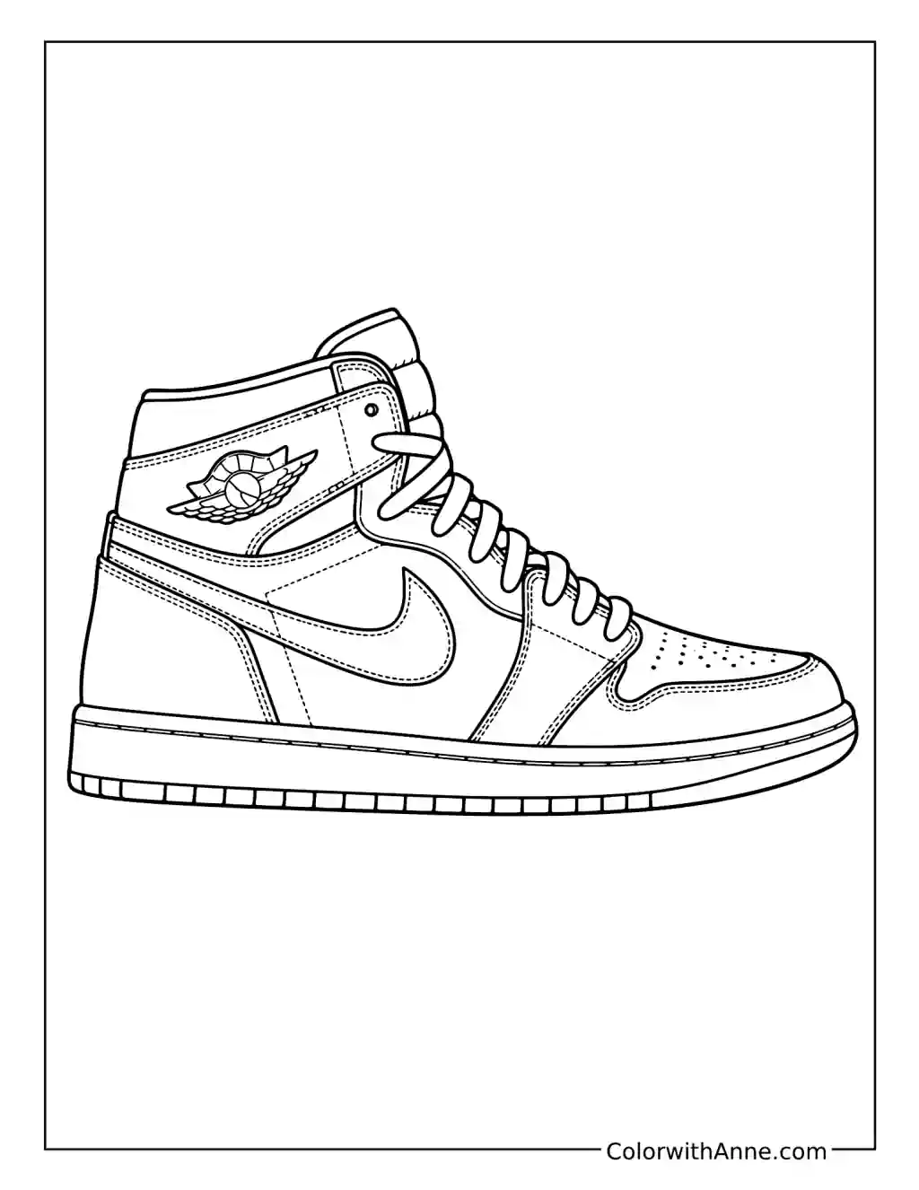 Air Jordan 1 High Iconic High-Top Basketball Sneaker coloring page
