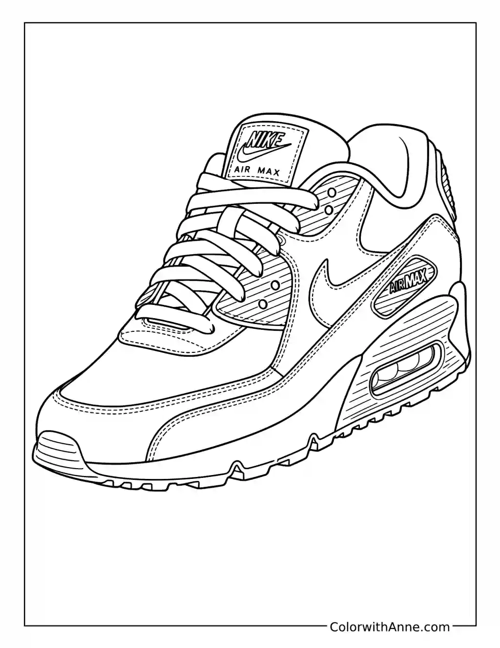 Air Max 90 Black-and-White coloring page