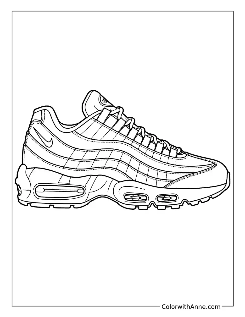 Air Max 95-Style Sneaker coloring page