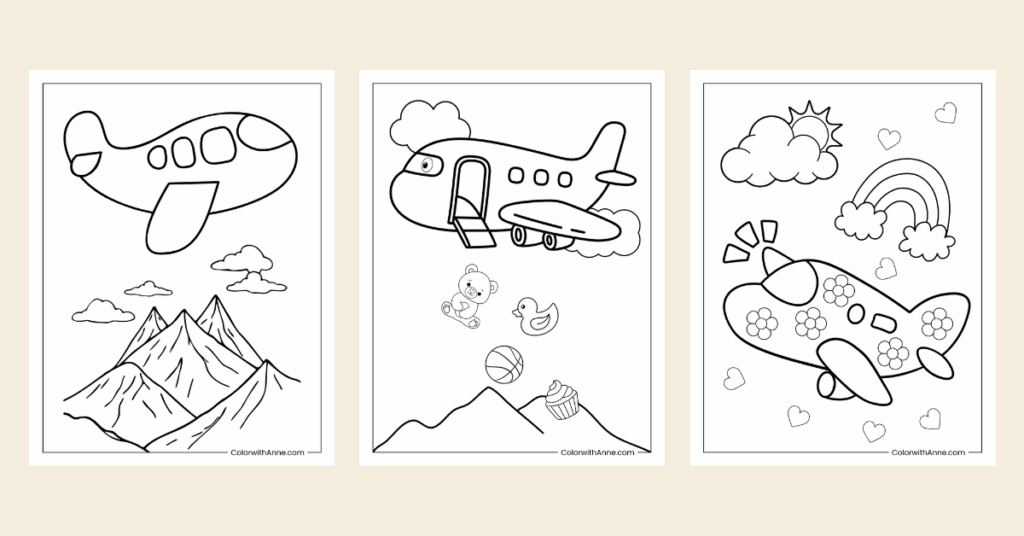 airplane coloring pages banner