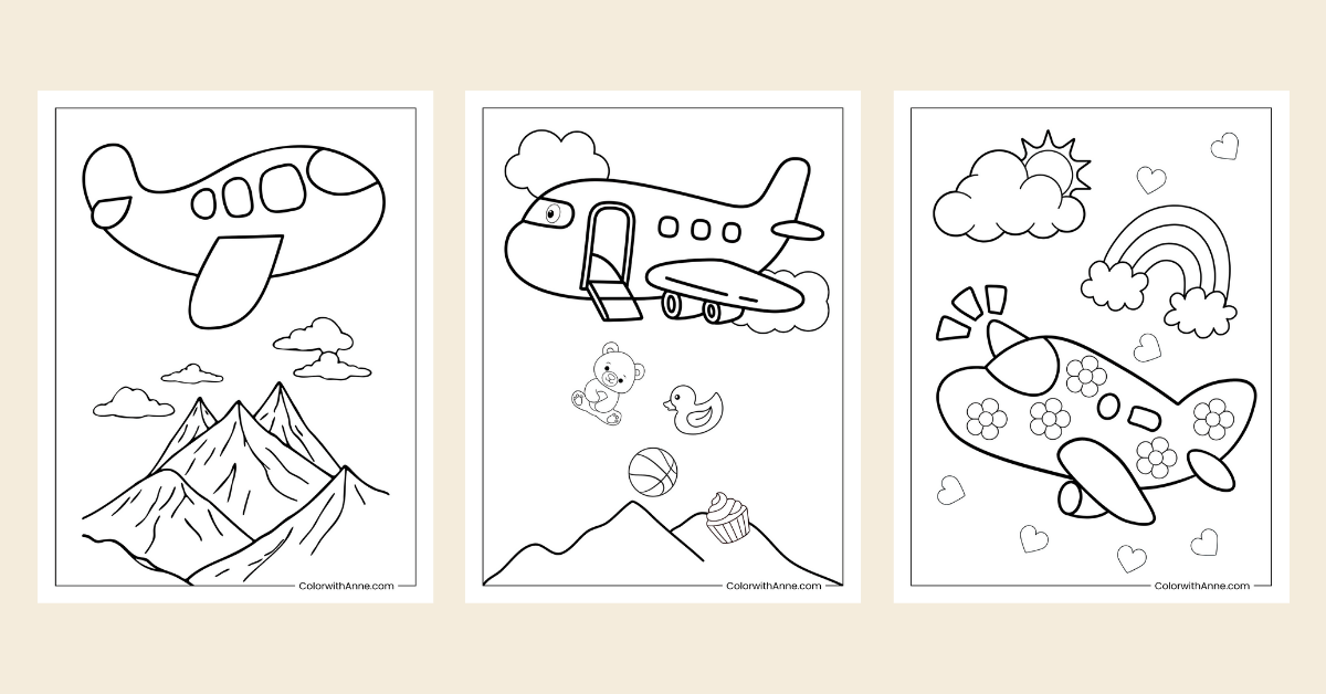 airplane coloring pages banner
