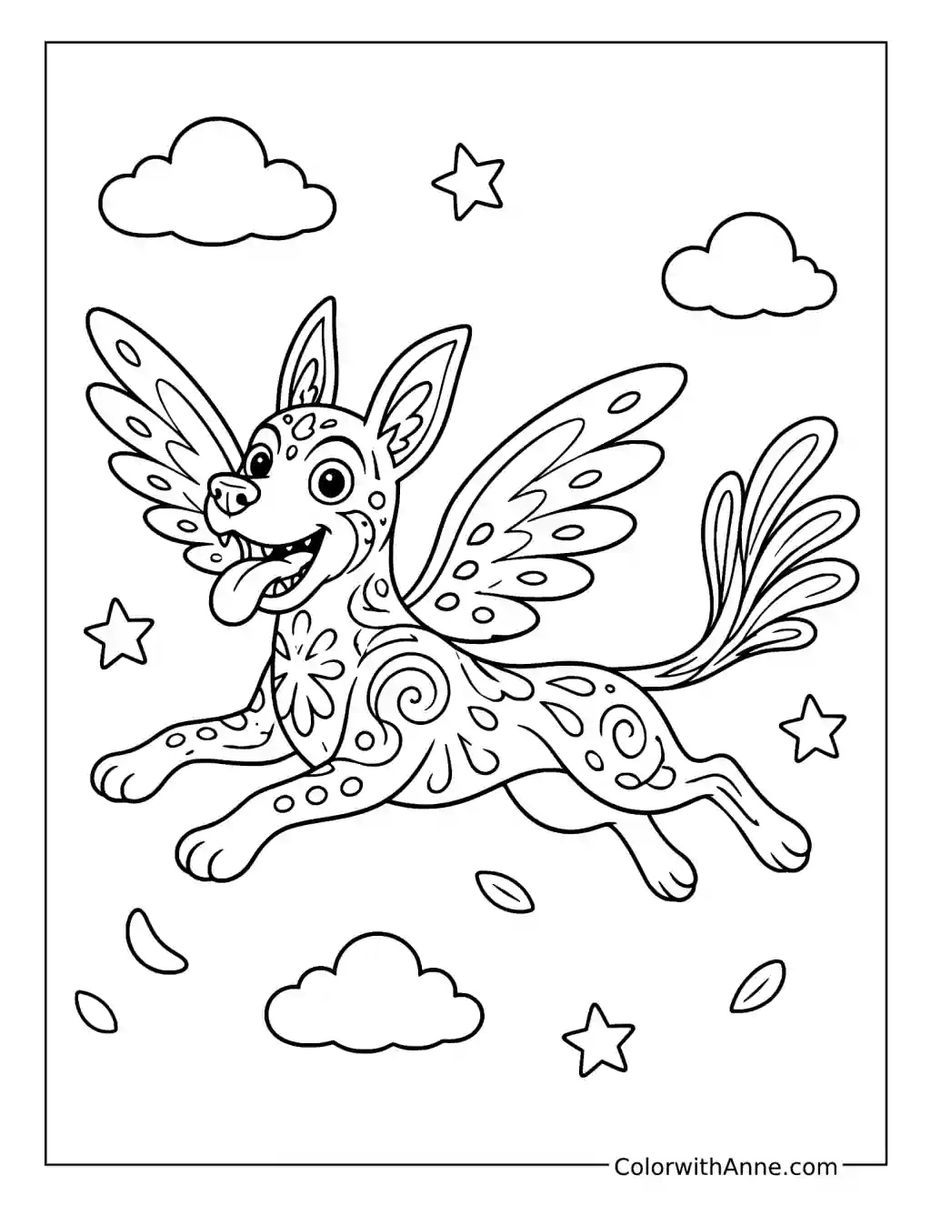 Alebrije Dante Flying coloring page