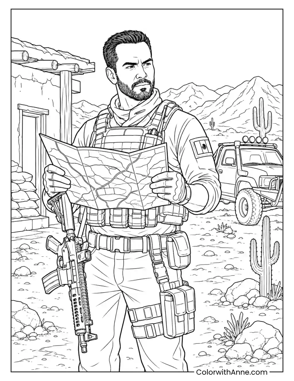 Alejandro Vargas in the Desert coloring page