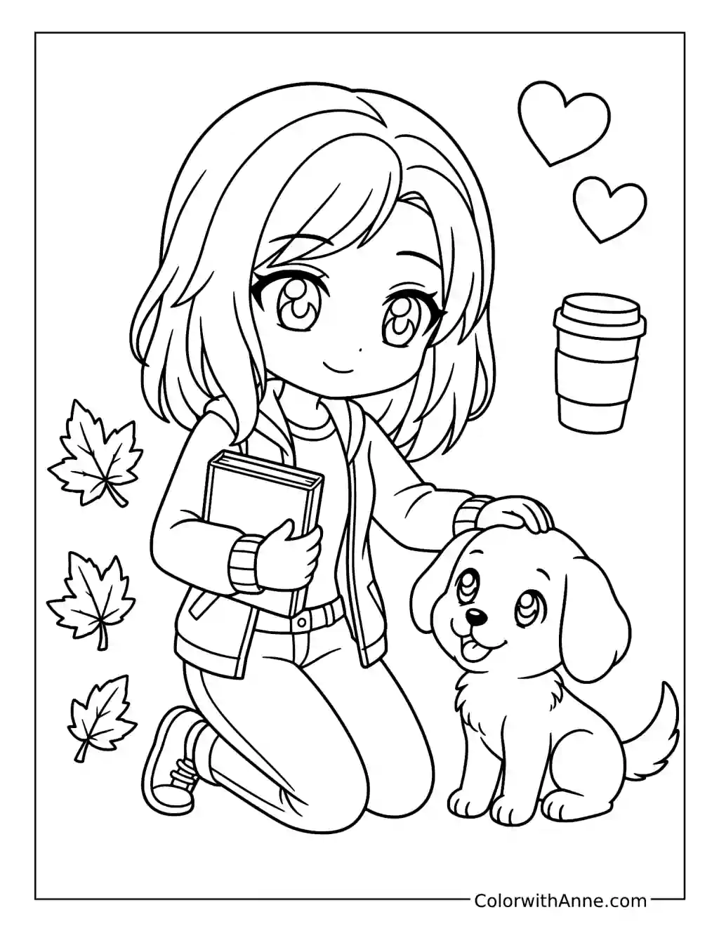 Alexa and Pepper Autumn coloring page