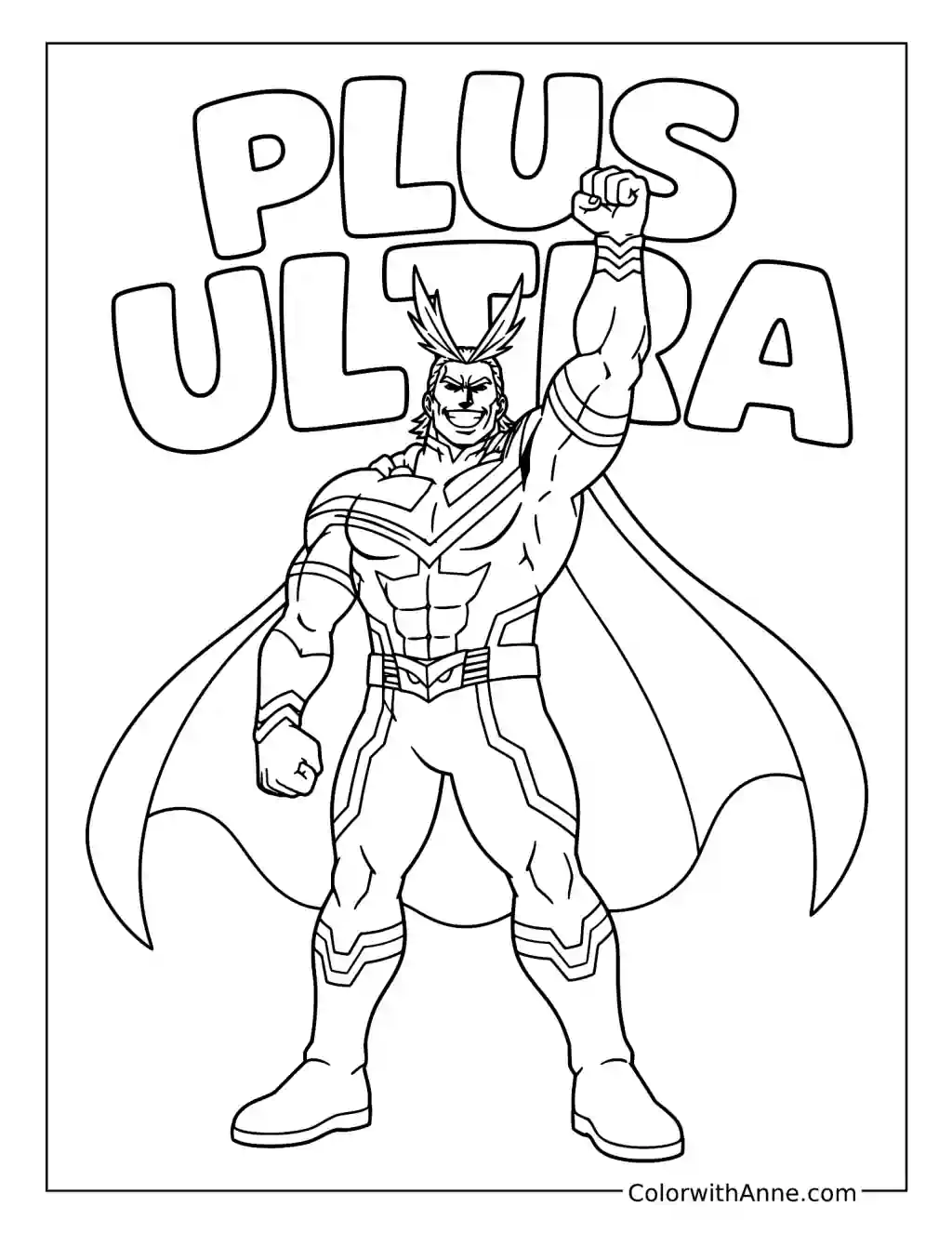 All Might Plus Ultra coloring page