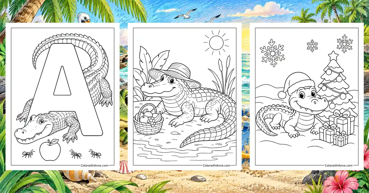 Alligator Coloring Pages banner