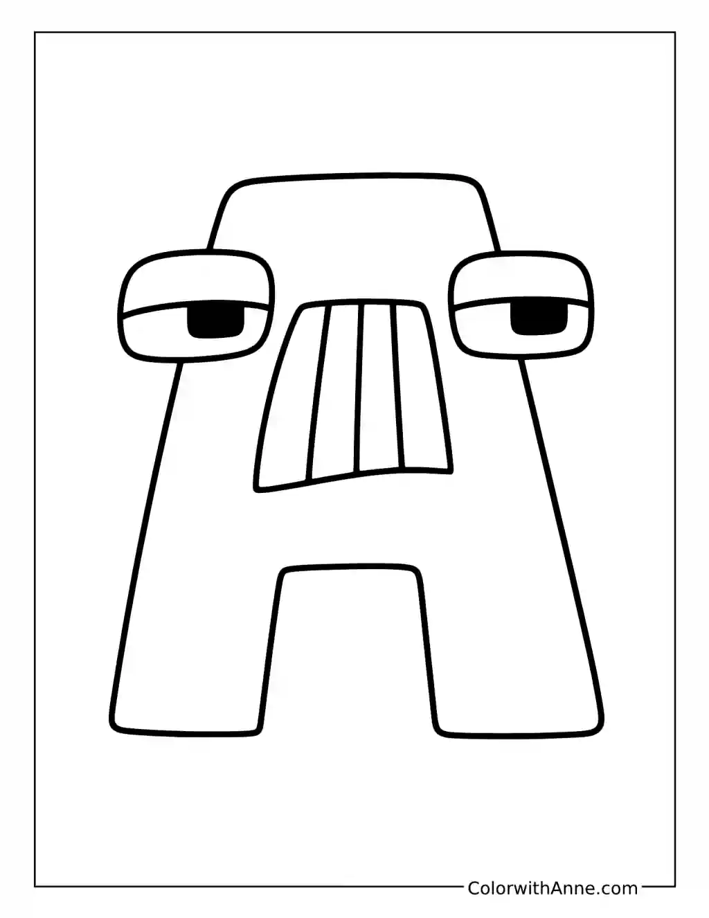Alphabet Lore A Character coloring page