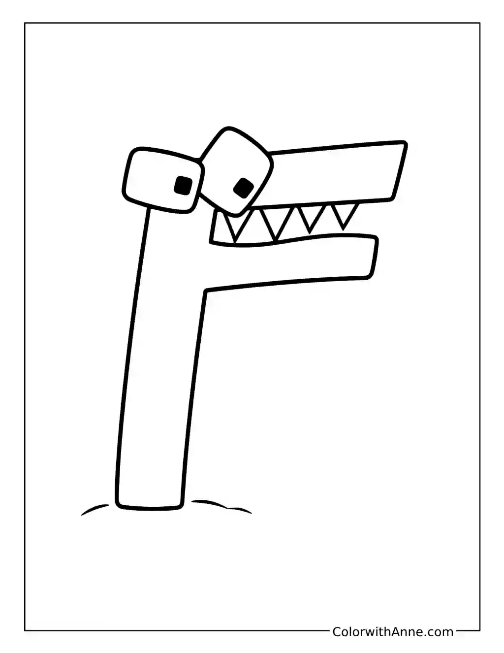 Alphabet Lore F Character coloring page