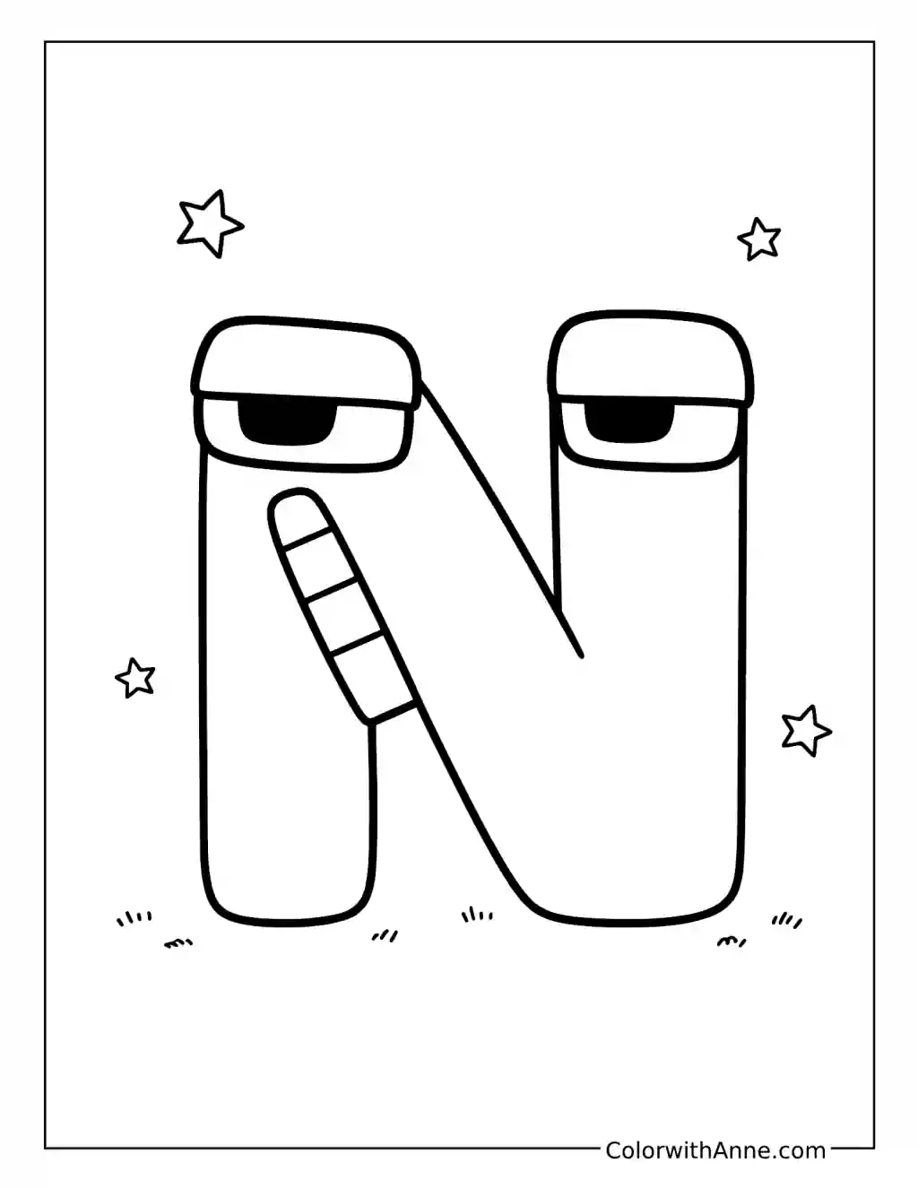 Alphabet Lore N Character coloring page