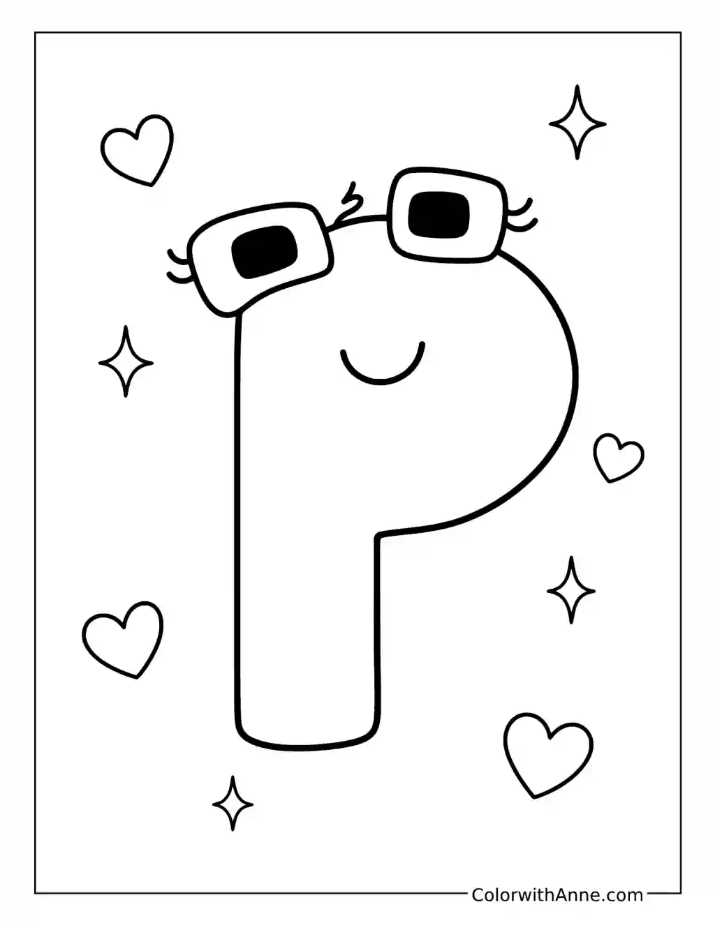 Alphabet Lore P Character coloring page
