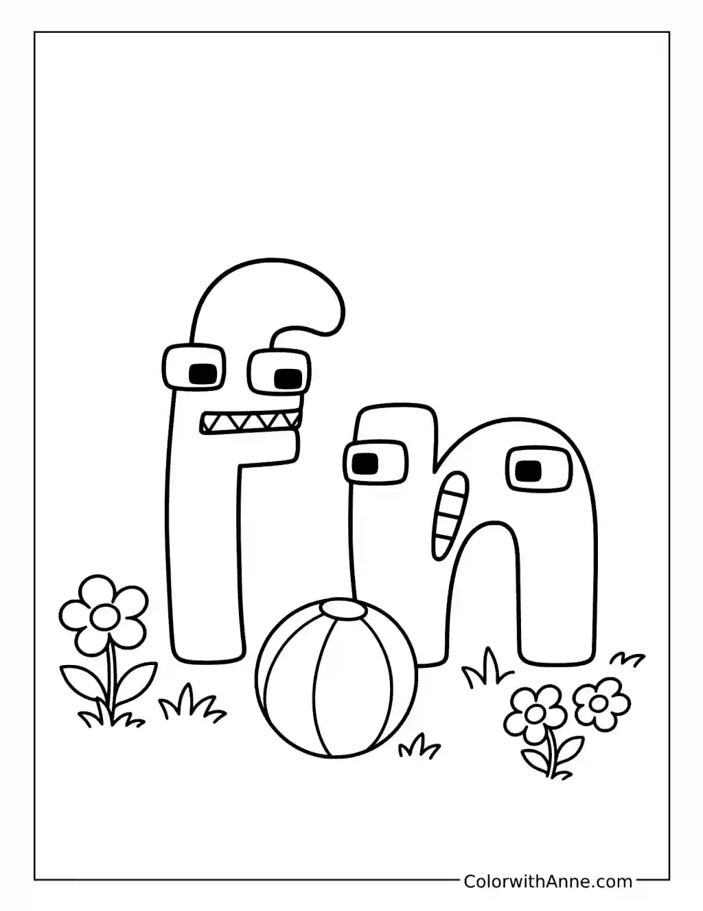 Alphabet Lore Young F and Young N coloring page