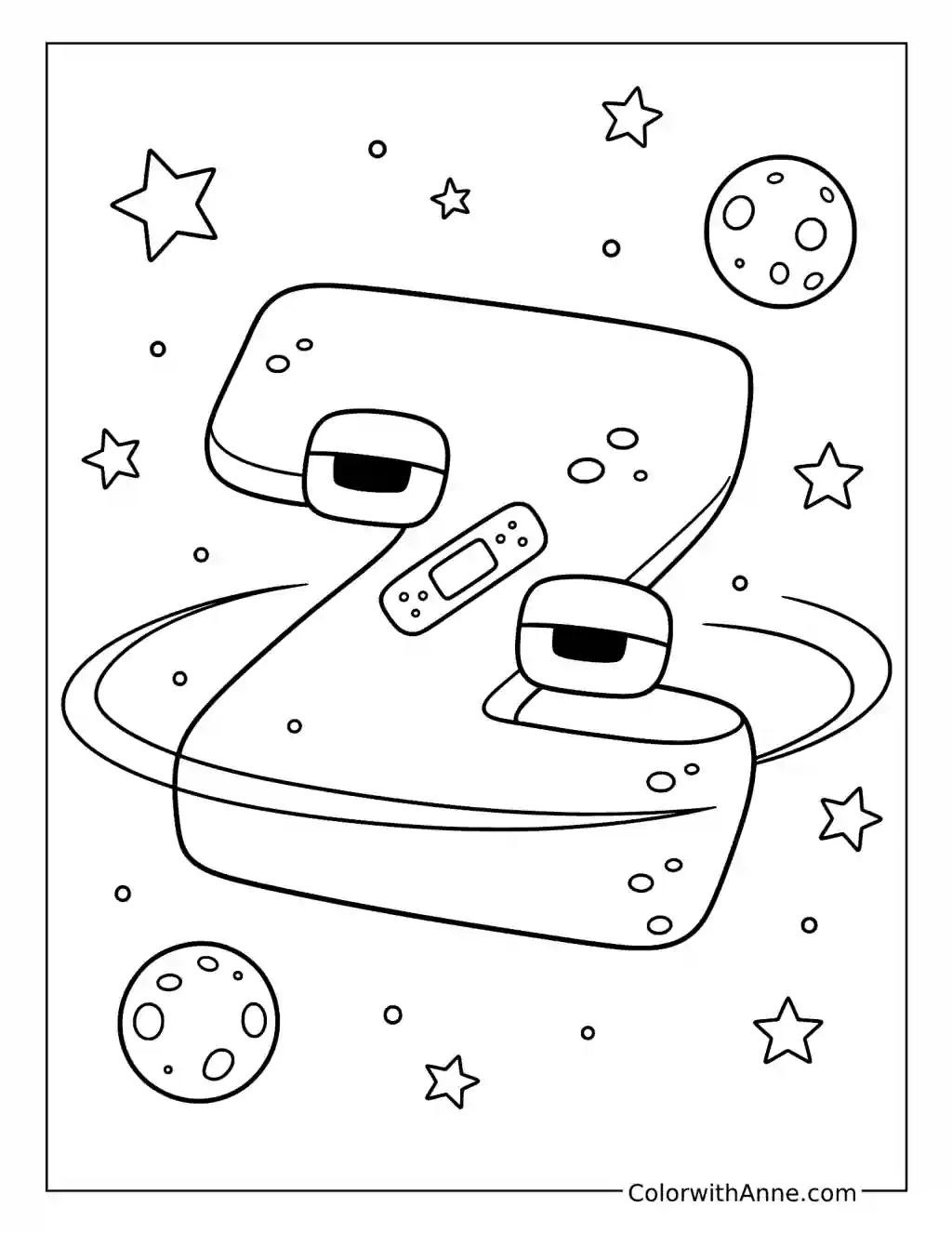 Alphabet Lore Z Planet coloring page