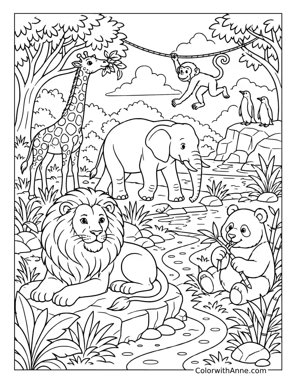 Amazing Zoo Animals coloring page