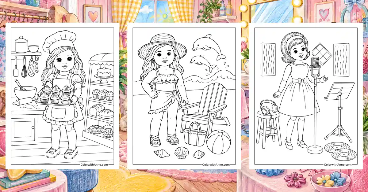 American Girl Doll Coloring Pages banner