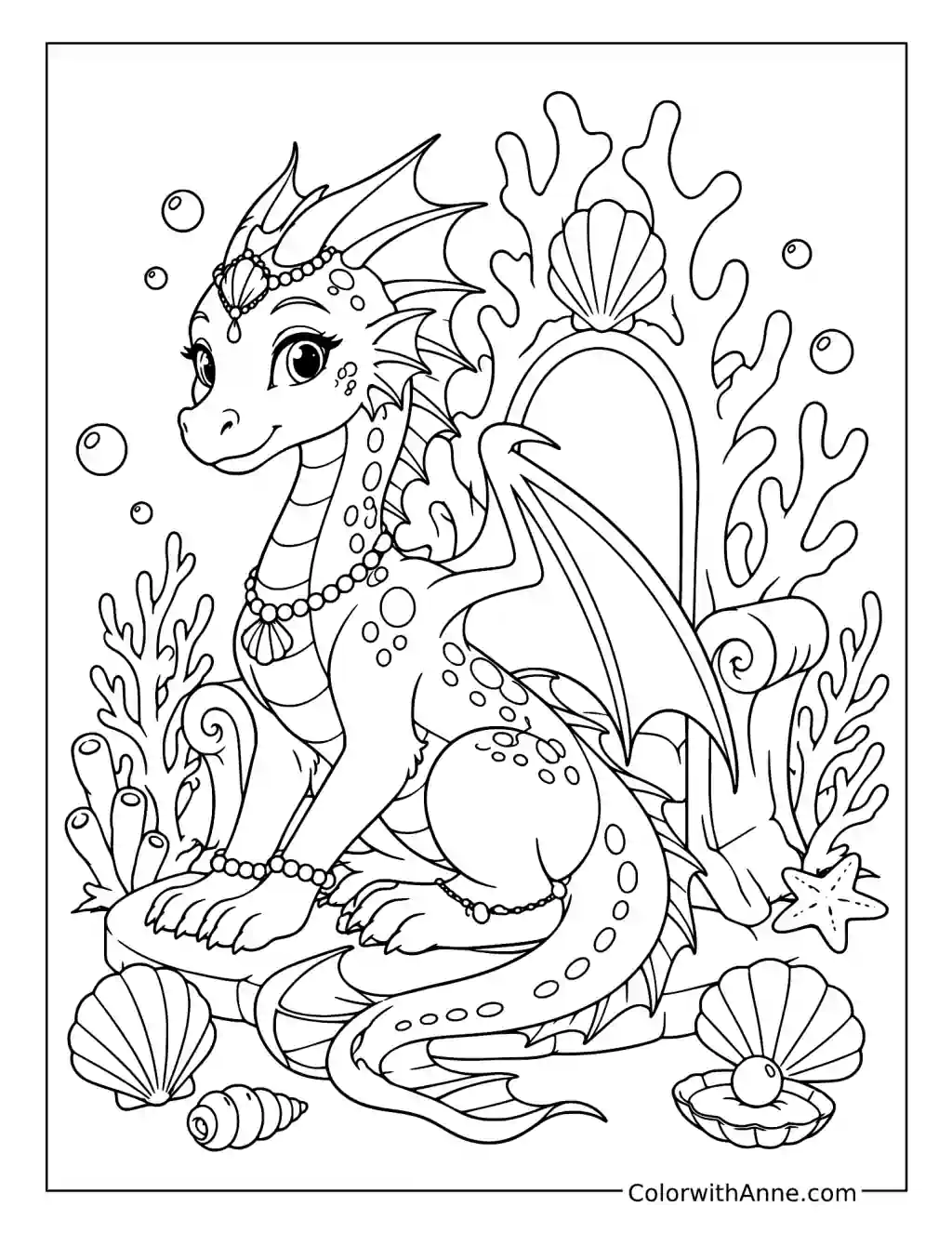 Anemone in the Coral Palace coloring page