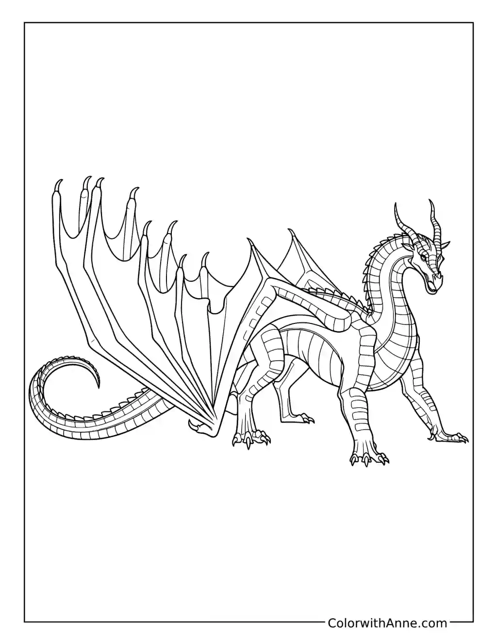 Anemone Standing with Raised Wings coloring page