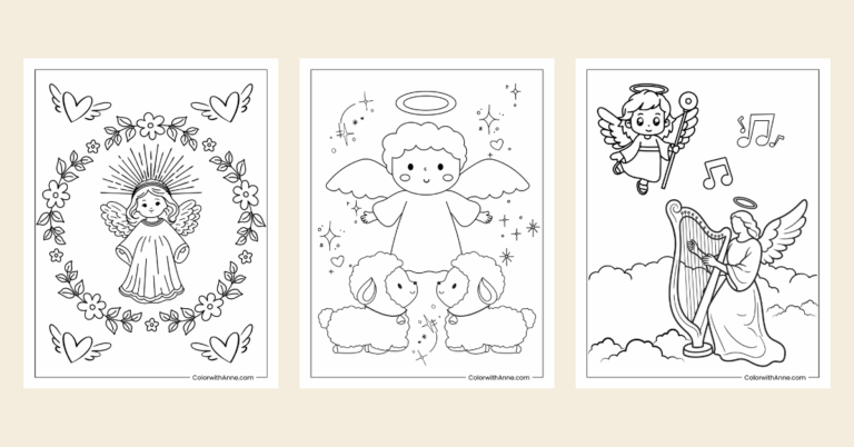 Angel Coloring Pages (Free PDF Printables) - ColorwithAnne
