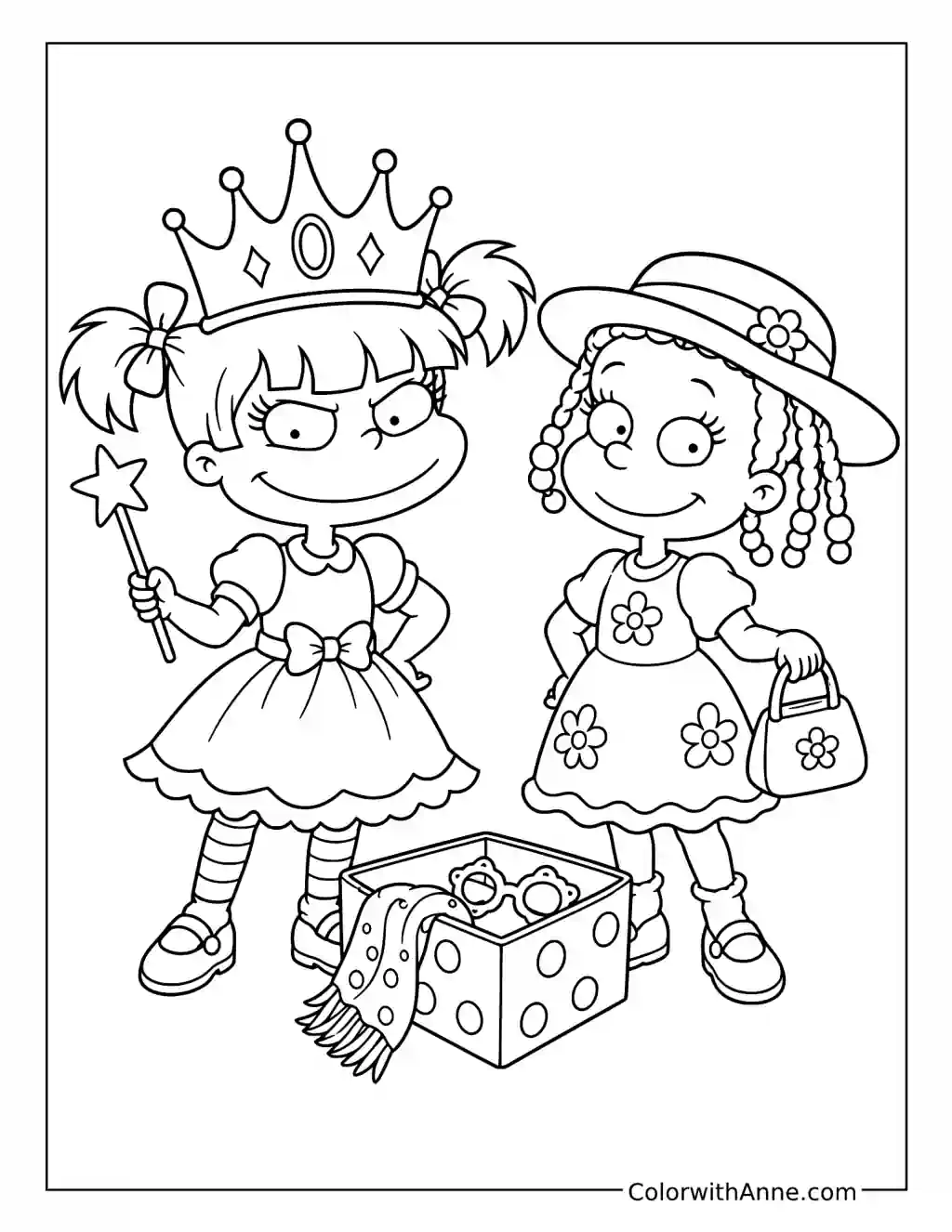 Angelica and Susie Dress-Up Day coloring page
