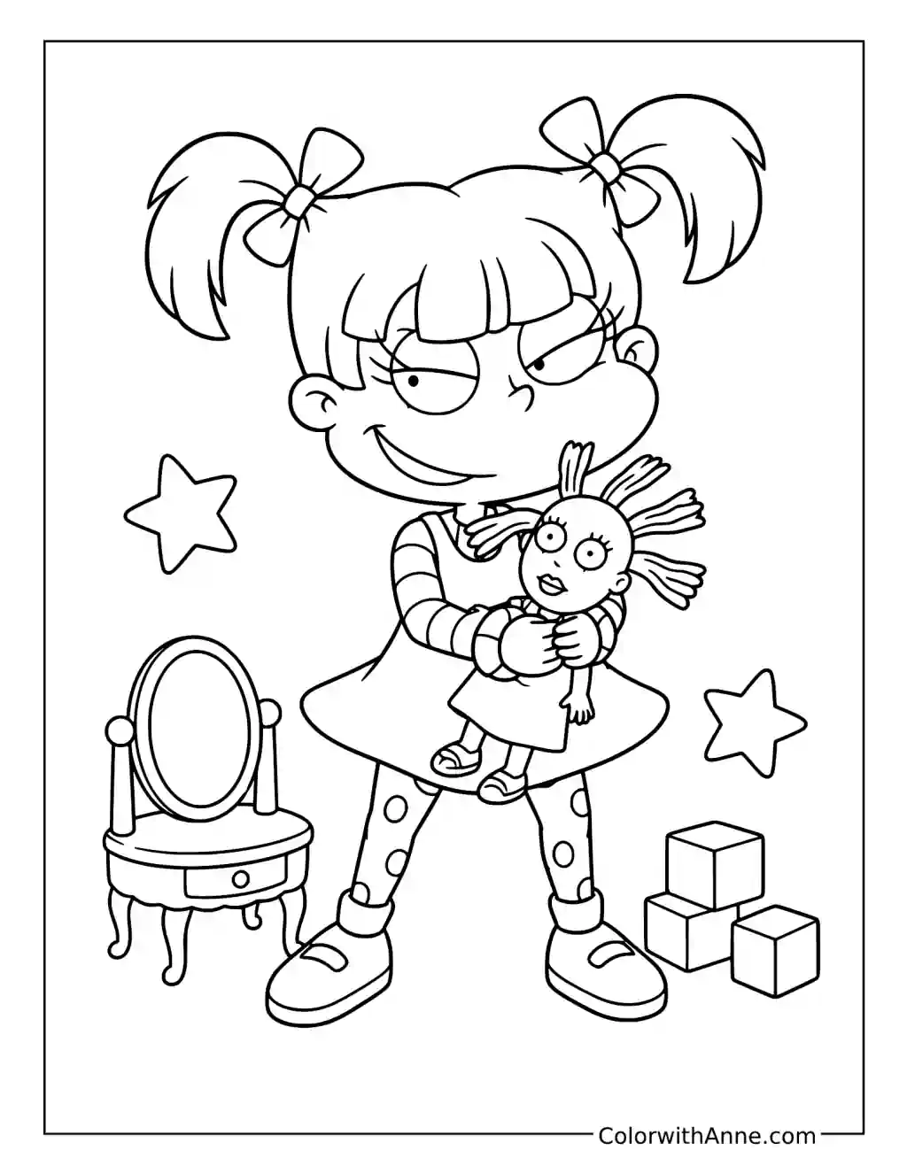 Angelica Hugs Cynthia coloring page