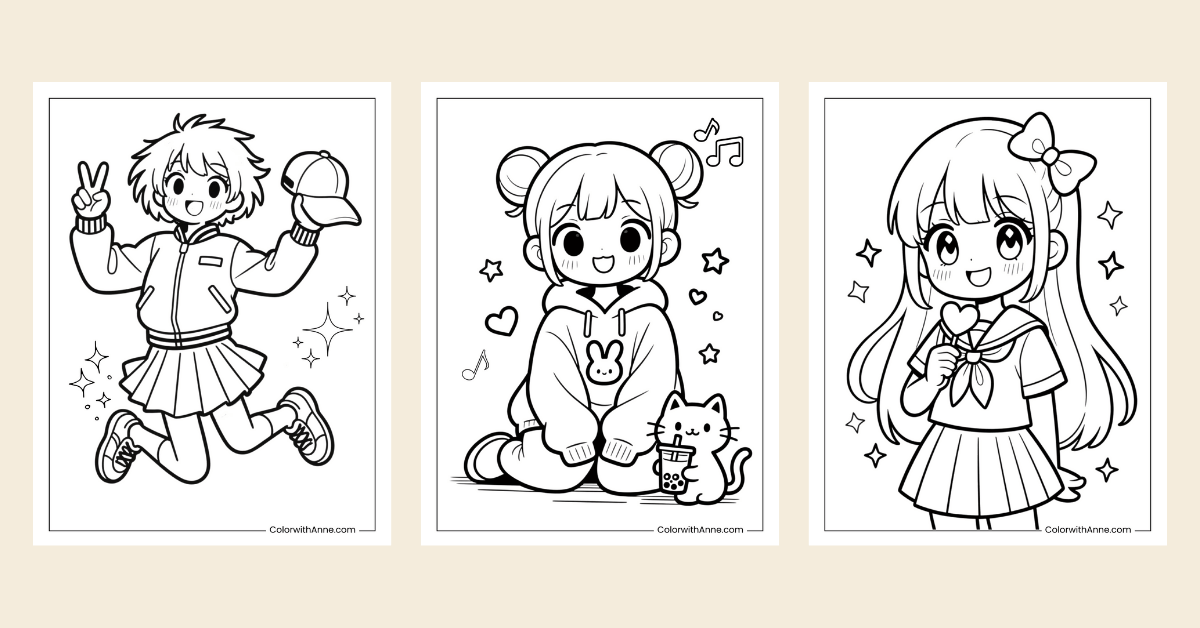 anime girl coloring pages banner