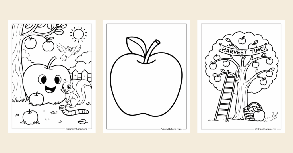 apple coloring pages banner