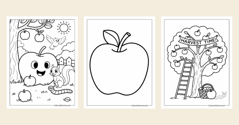 Apple Coloring Pages (Free PDF Printables) - ColorwithAnne