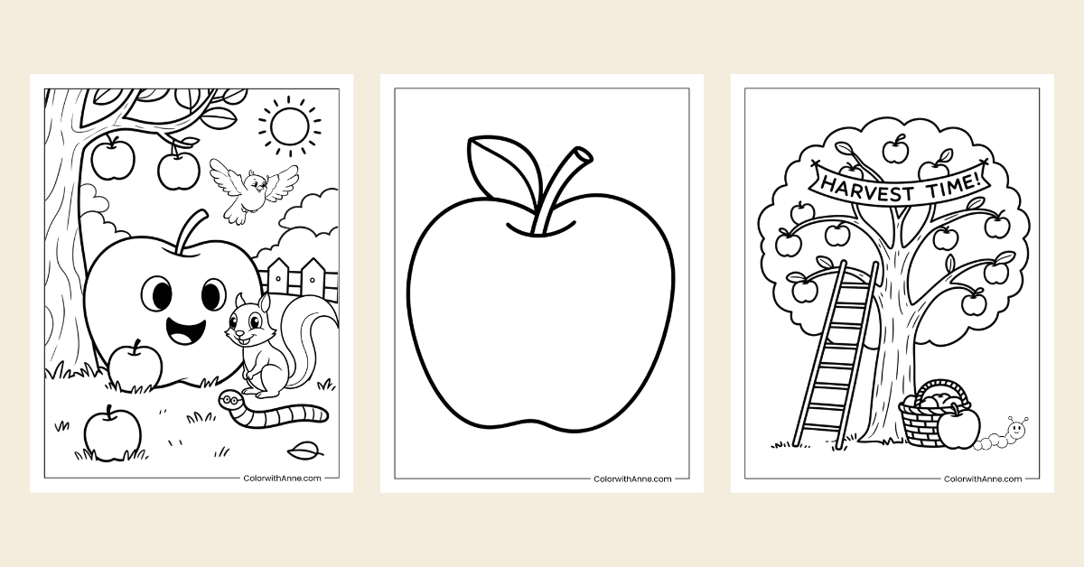 apple coloring pages banner