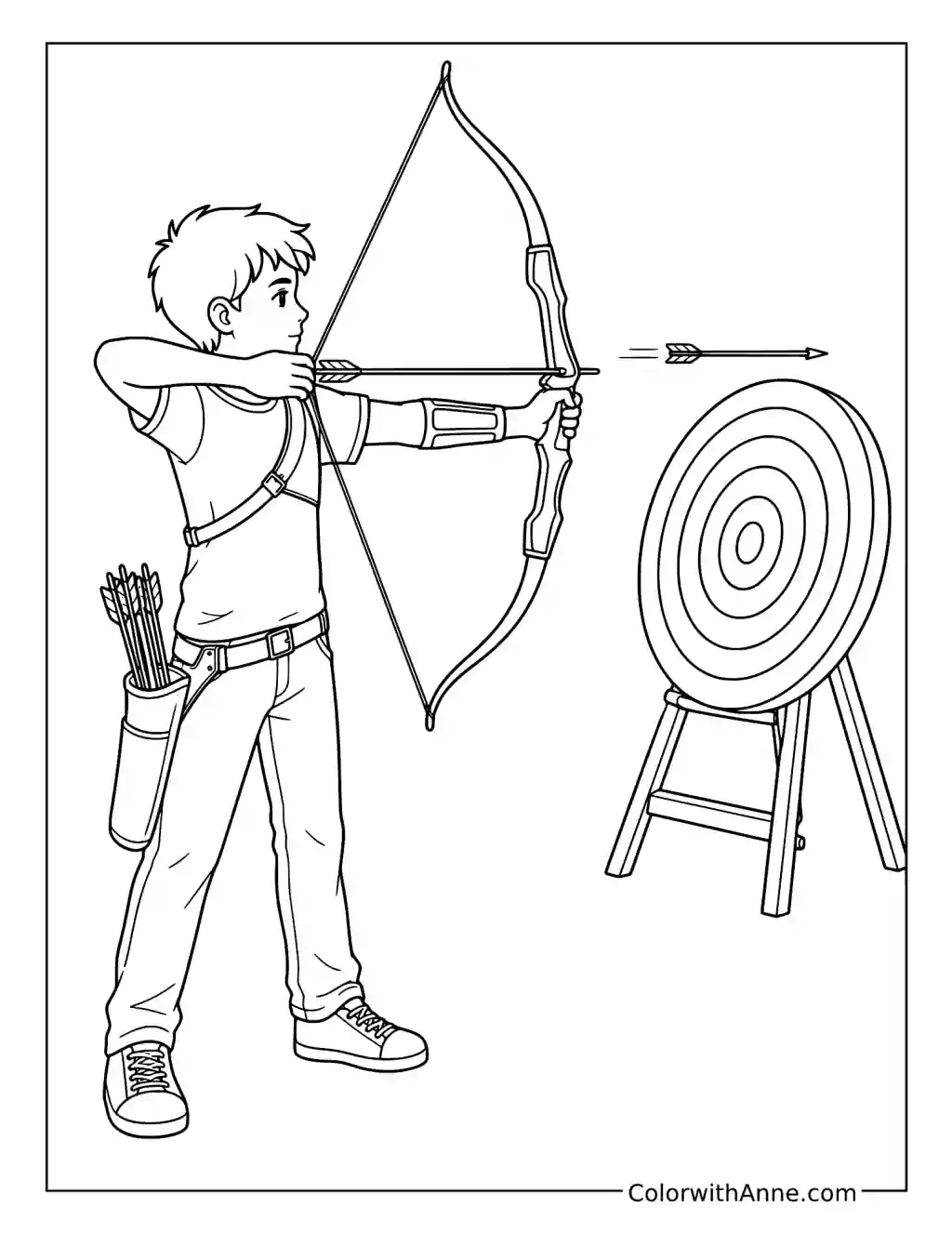 Archery Bullseye coloring page