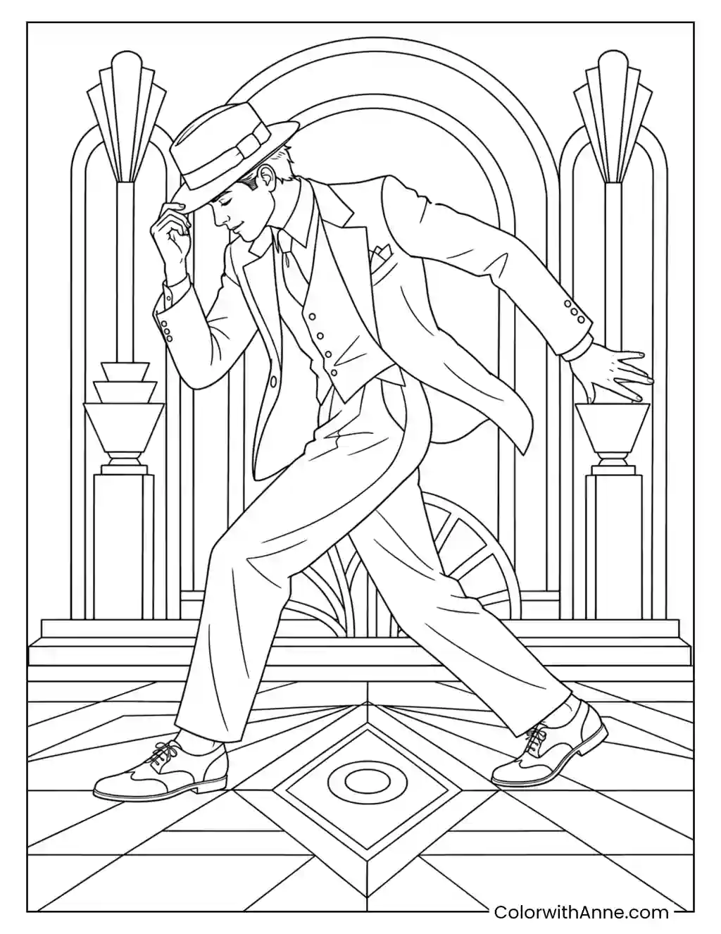 Art Deco Floor Lean coloring page