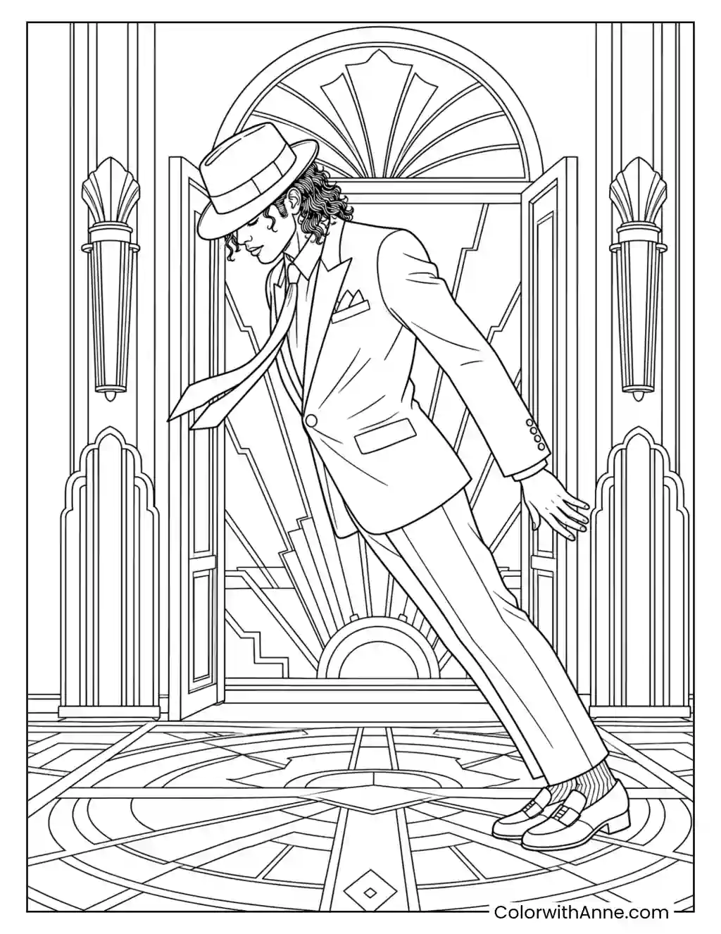 Art Deco Lean coloring page