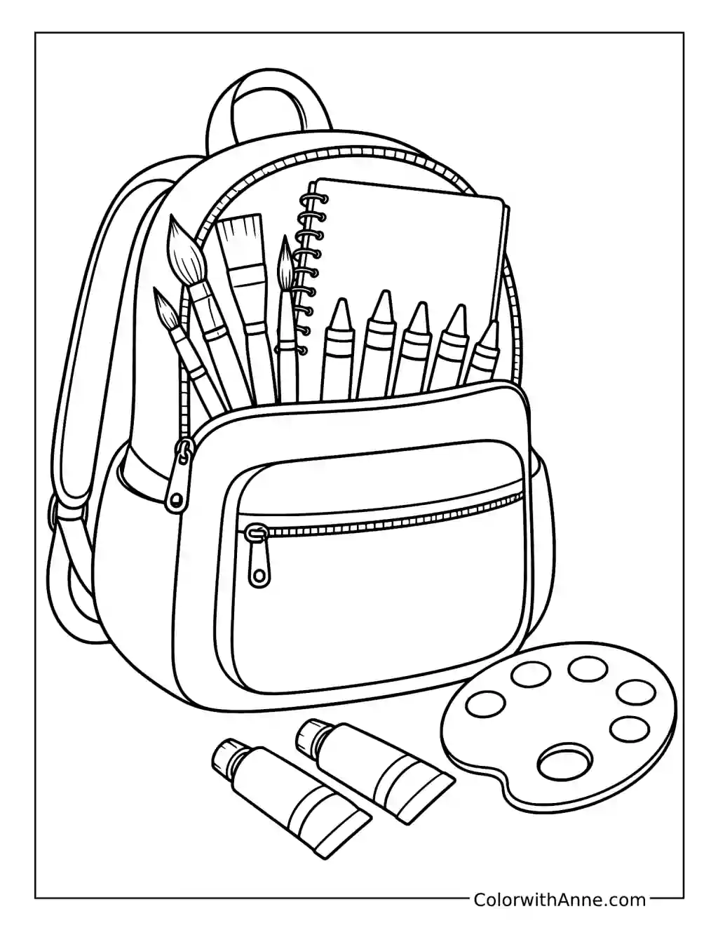 Artist's Backpack coloring page