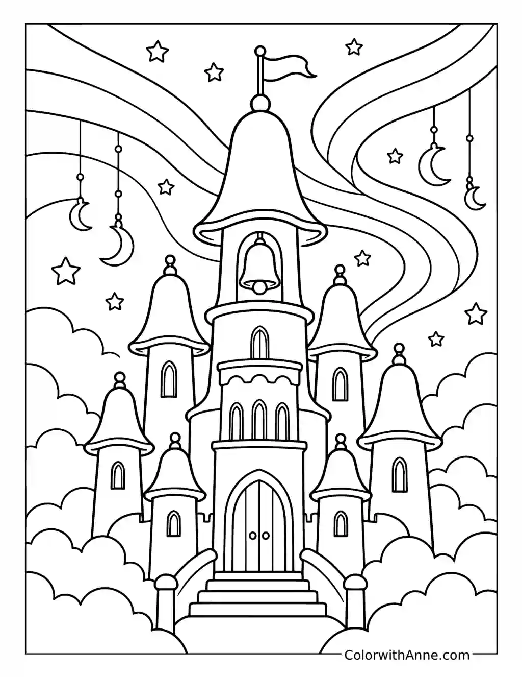 Aurora Bell Tower Castle coloring page