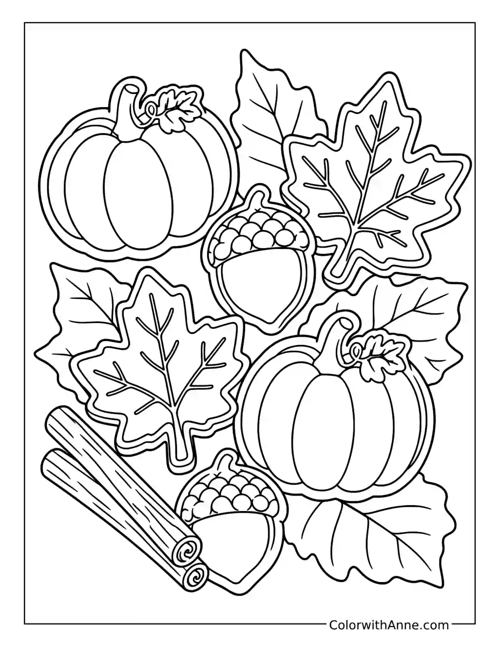 Autumn Pumpkin Spice Cookies coloring page