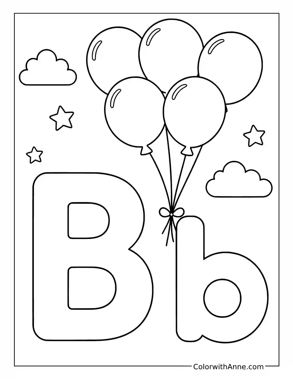 B Is for Balloons coloring page