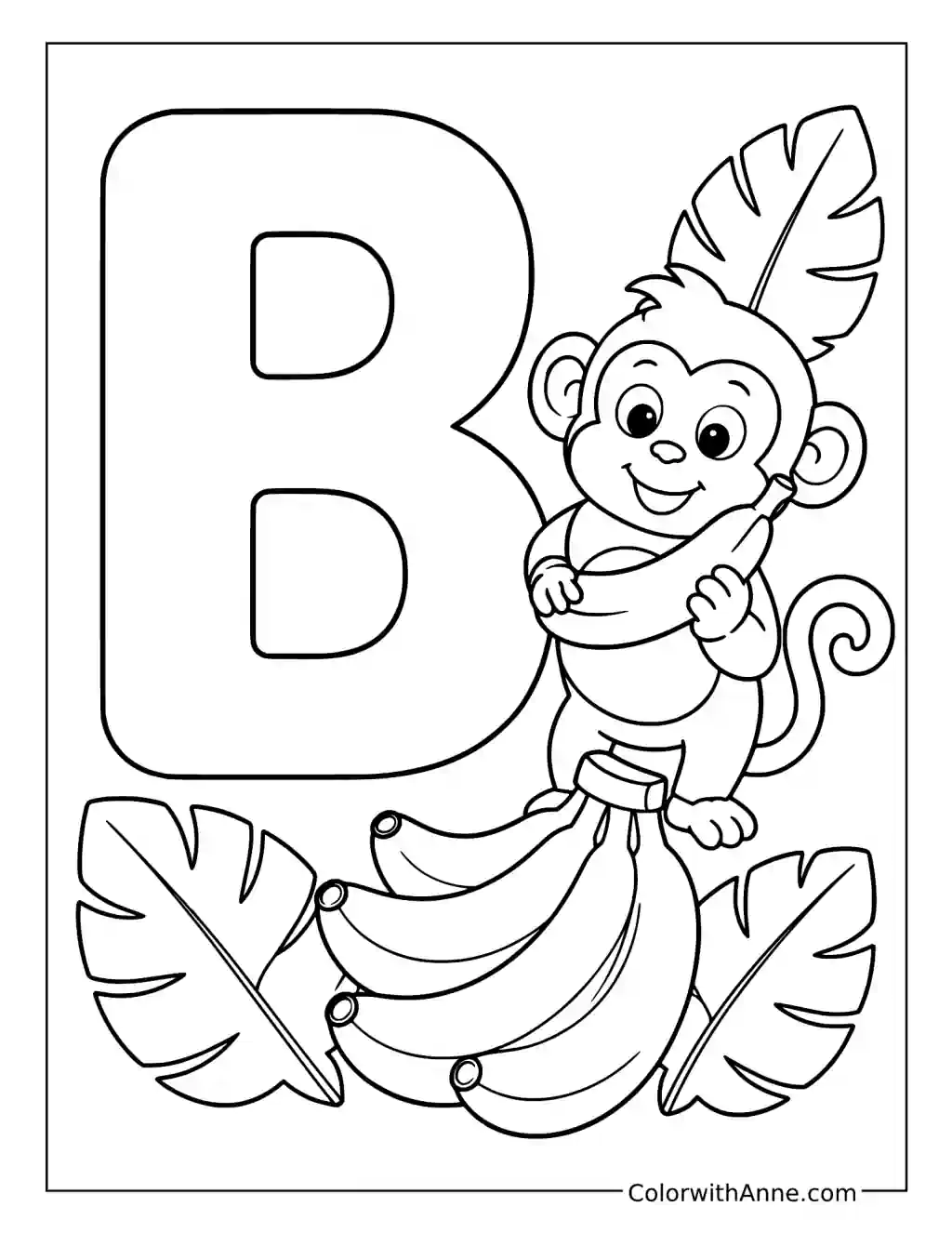 B Is for Bananas coloring page