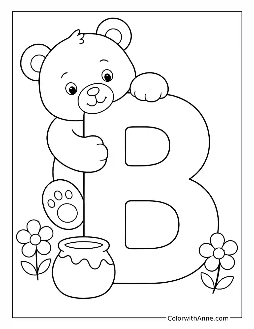 B Is for Bear coloring page