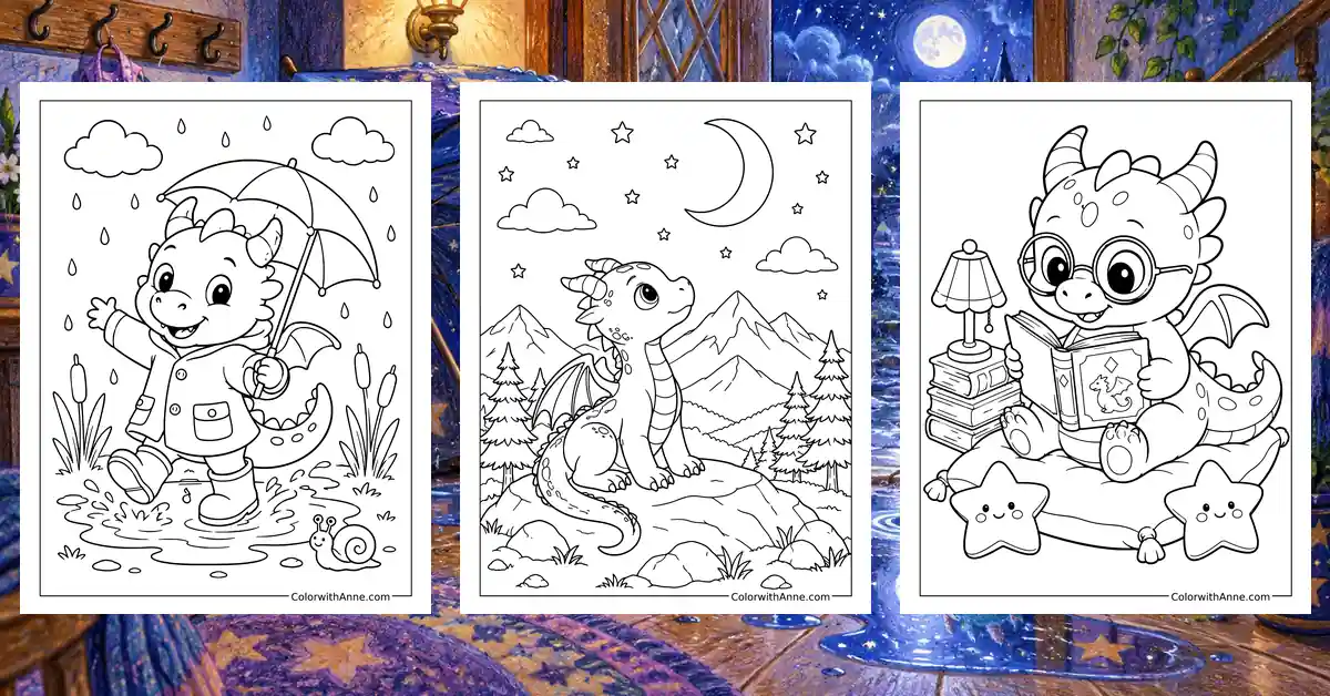 Baby Dragon Coloring Pages banner