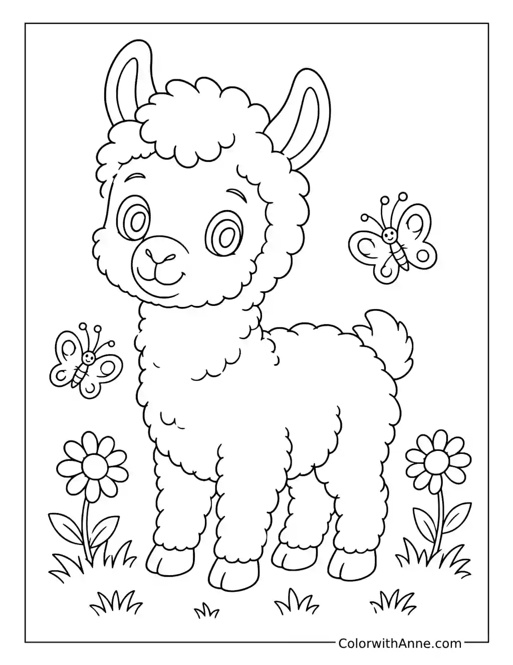 Baby Llama coloring page