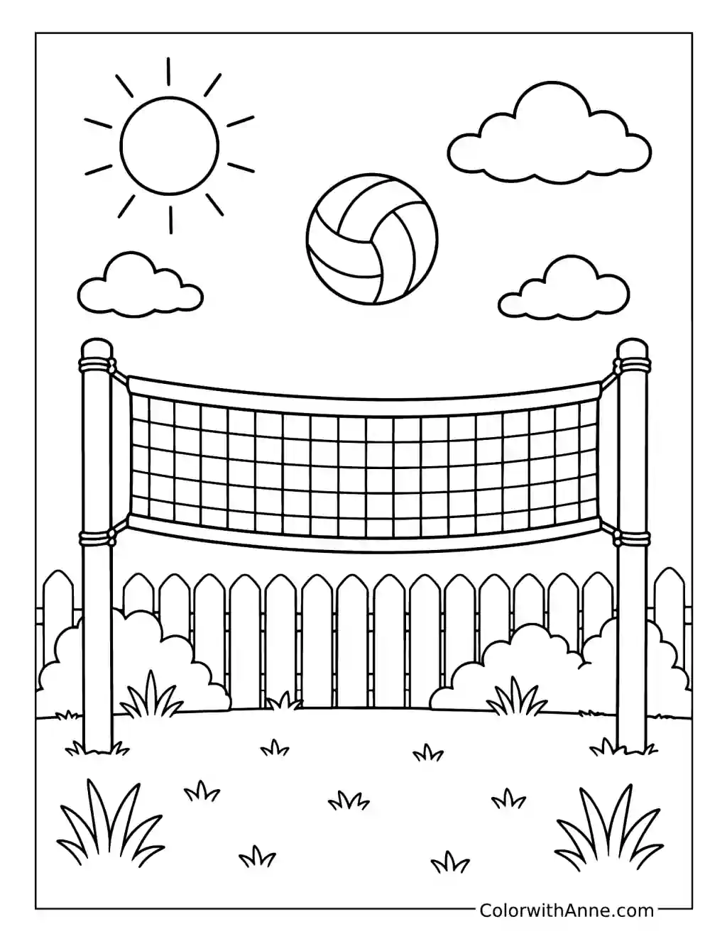 Backyard Volleyball Court coloring page