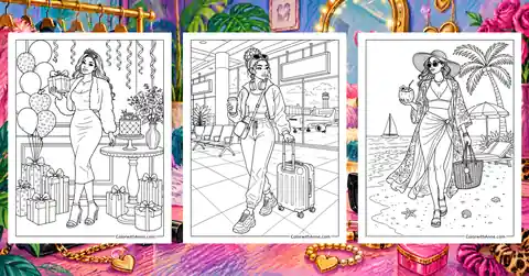 Baddie Coloring Pages banner