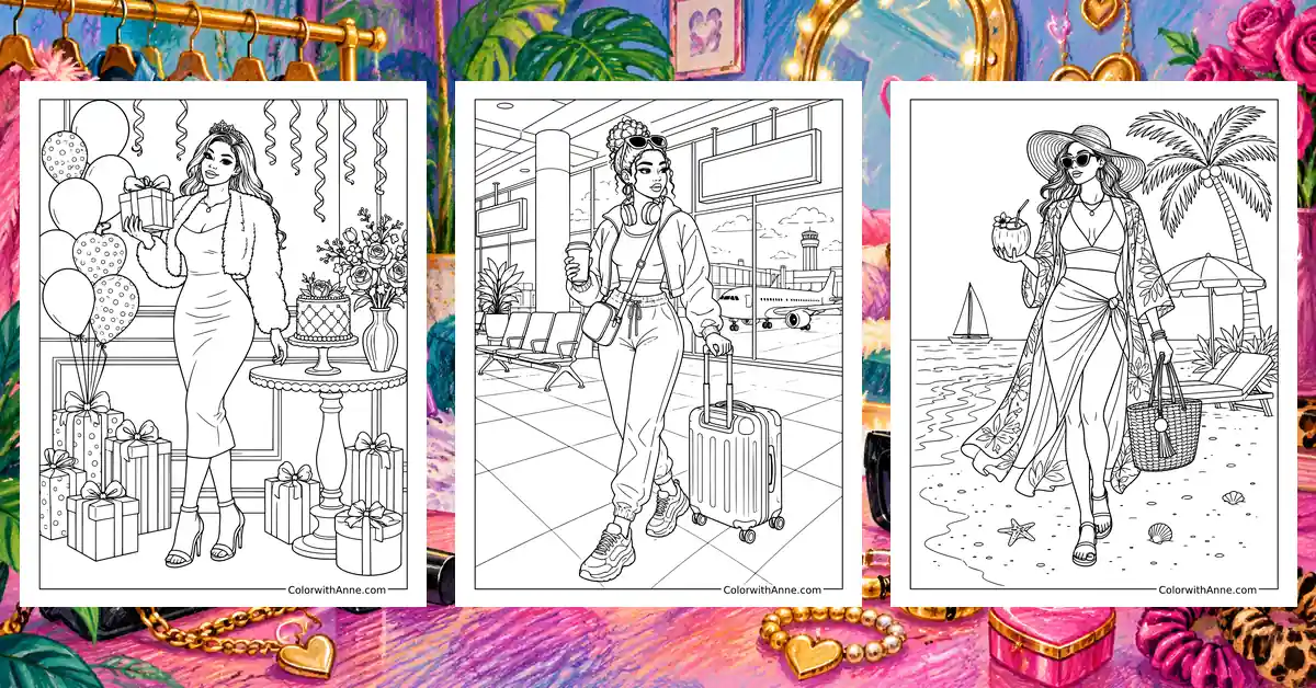 Baddie Coloring Pages banner