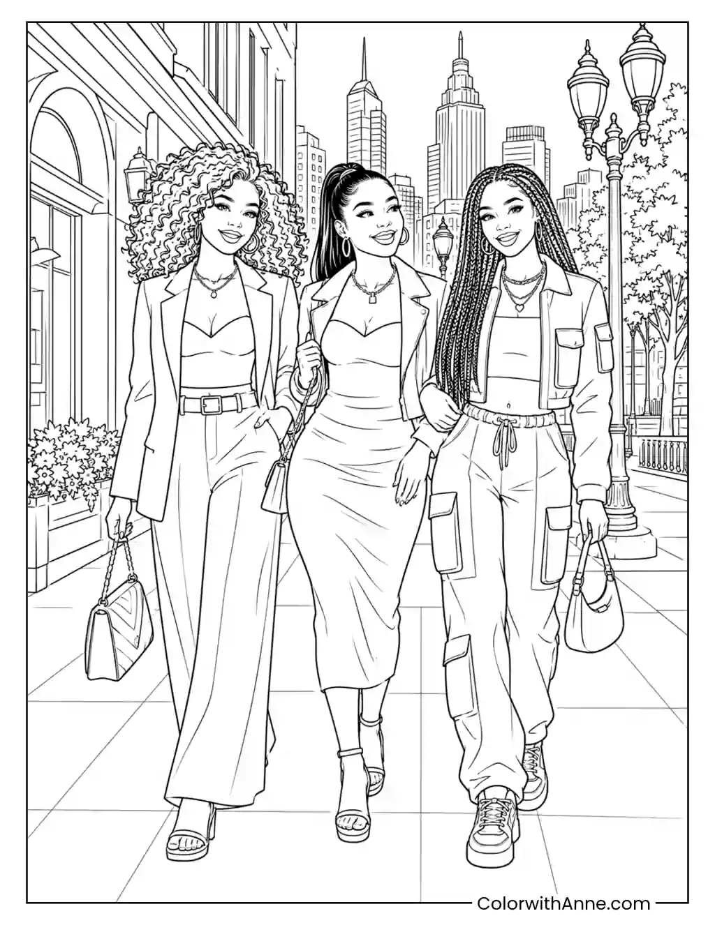 Baddie Girls' Night Out coloring page