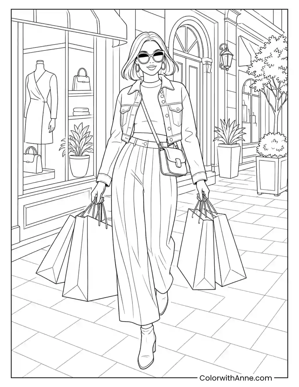 Baddie Shopping Spree coloring page