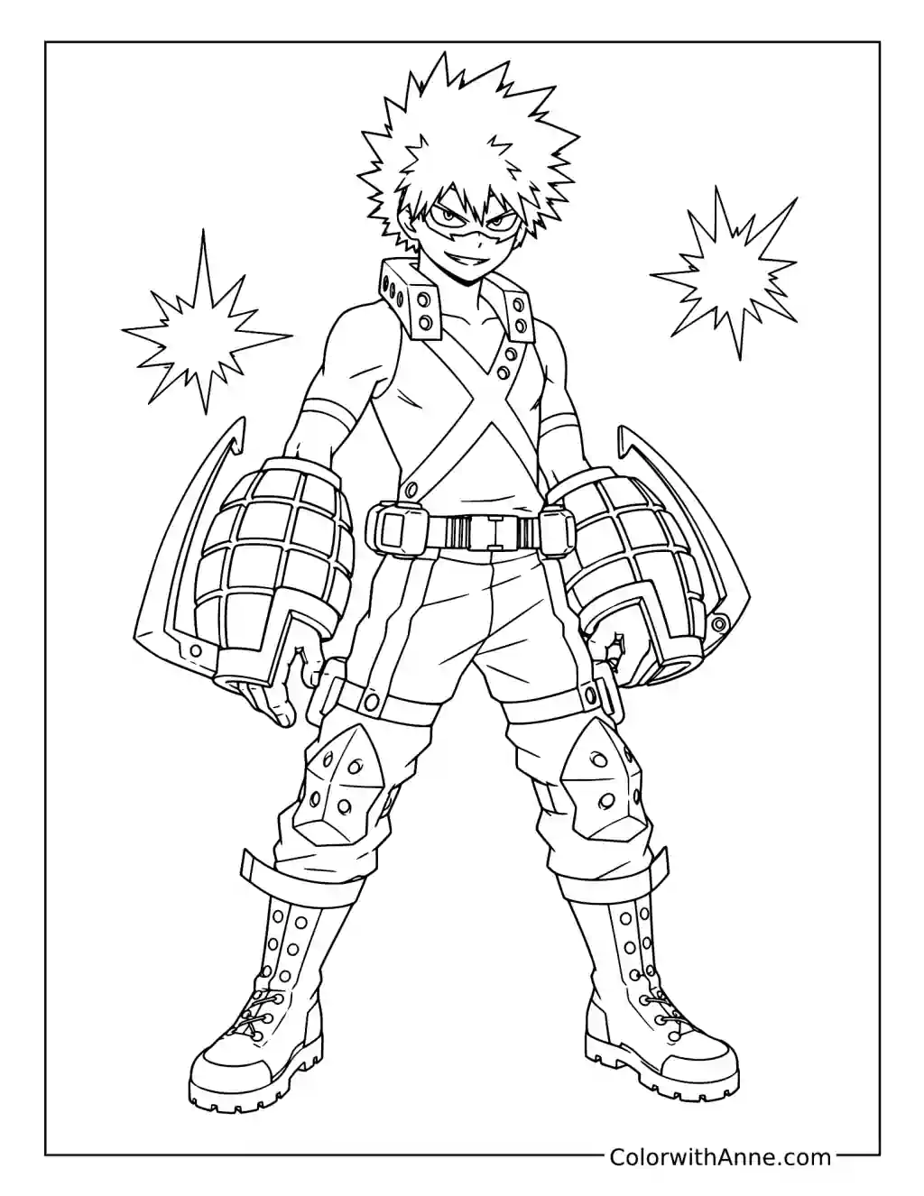 Bakugo Hero Costume coloring page